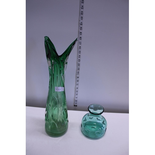 3 - Two pieces of art glass (tallest 47cm)