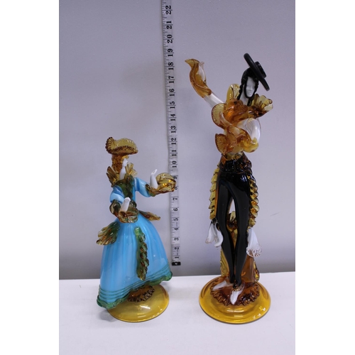 30 - Two Murano glass figures tallest h50cm, shipping unavailable