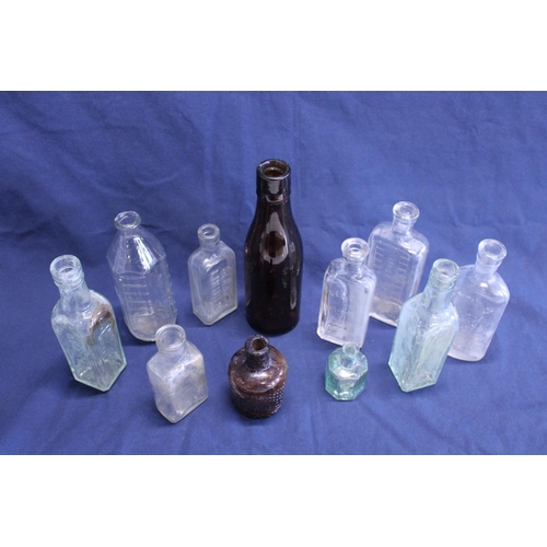 54 - A selection of assorted antique glass bottles