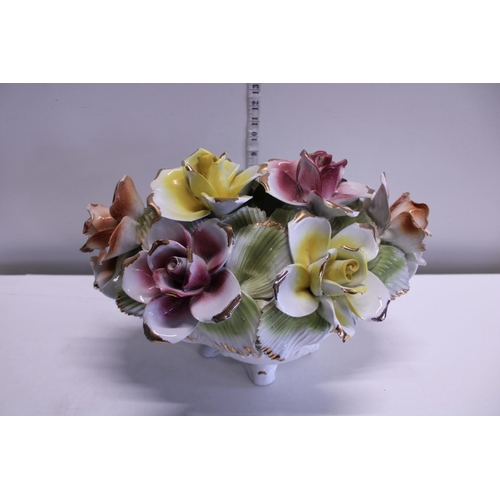 6 - A vintage capodiamonte ceramic flower basket a/f, shipping unavailable