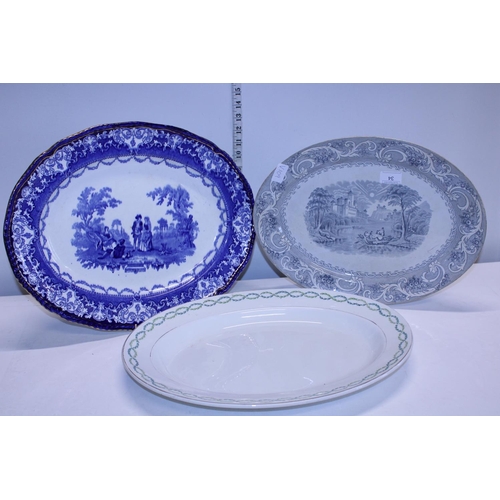 176 - Three Victorian assorted meat plates