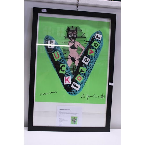 107 - A framed limited edition Sex Pistols poster 2/200 by Jamie Reid with signature and COA