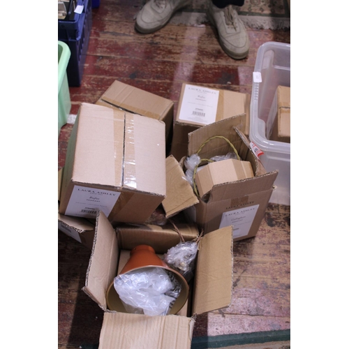 102 - A box full of new Laura Ashley pendant lights (unchecked). Shipping unavailable
