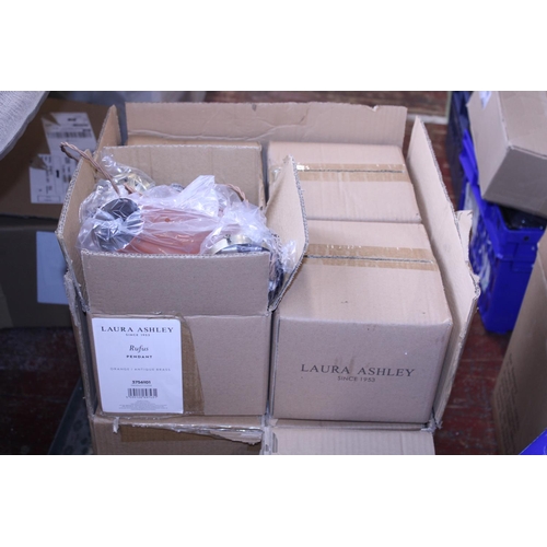 105 - A box full of new Laura Ashley pendant lights (unchecked). Shipping unavailable