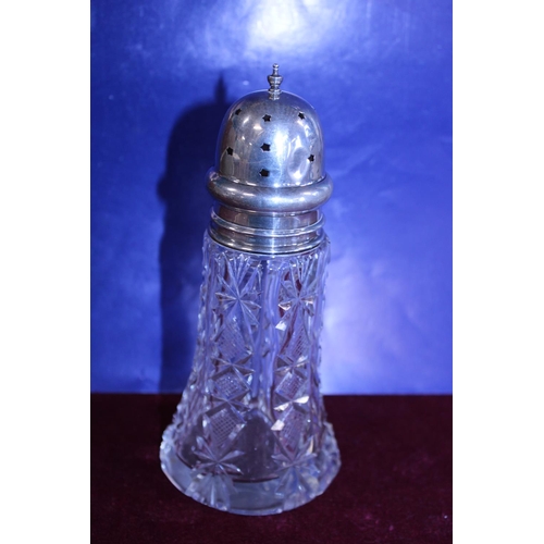 265 - A hallmarked silver topped sugar sifter