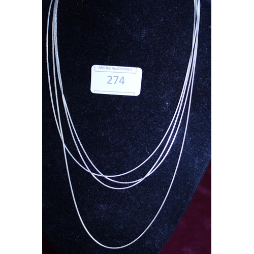 274 - Four silver necklaces