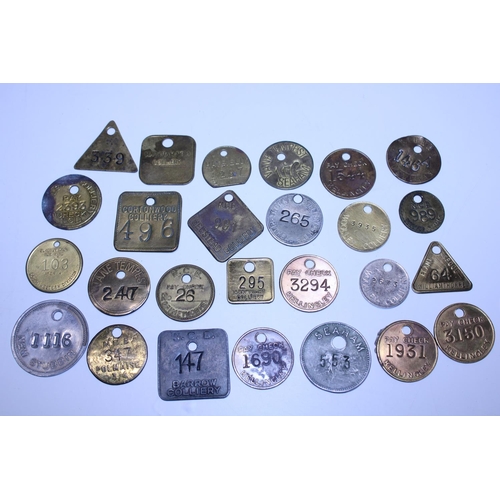 290 - Twenty six assorted colliery pit mining checks