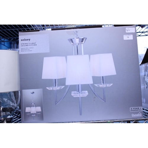 78 - A new boxed Dunelm ceiling light