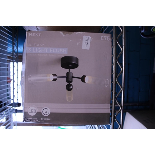 81 - A new boxed Next ceiling light (unchecked)