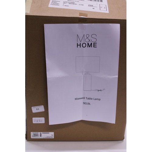 83 - A new boxed M&S Maxwell table lamp (unchecked)