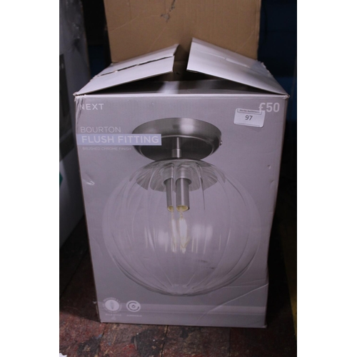 97 - A new boxed Next ceiling light (unchecked)