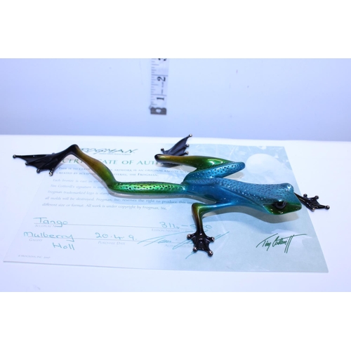 305 - A limited edition Tim Cotterill (The Frogman) enamelled  bronze with COA 'Tango' 314/500 28cm toe to... 
