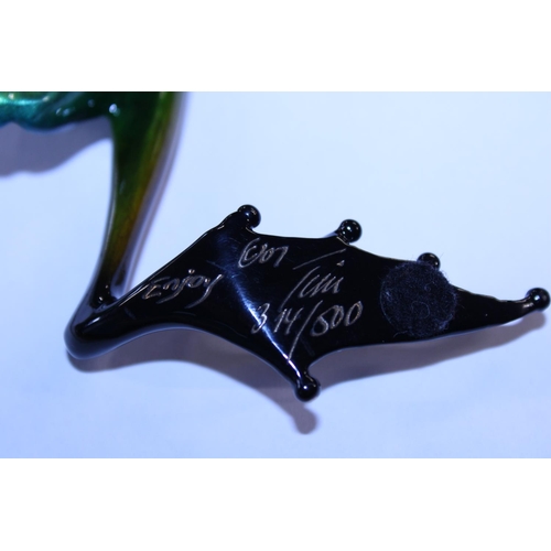 305 - A limited edition Tim Cotterill (The Frogman) enamelled  bronze with COA 'Tango' 314/500 28cm toe to... 
