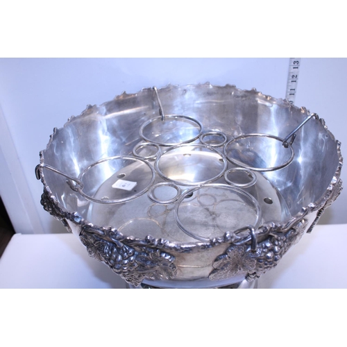 1 - A quality silver plated 5 bottle wine cooler/punch bowl with removable inserts and ladles