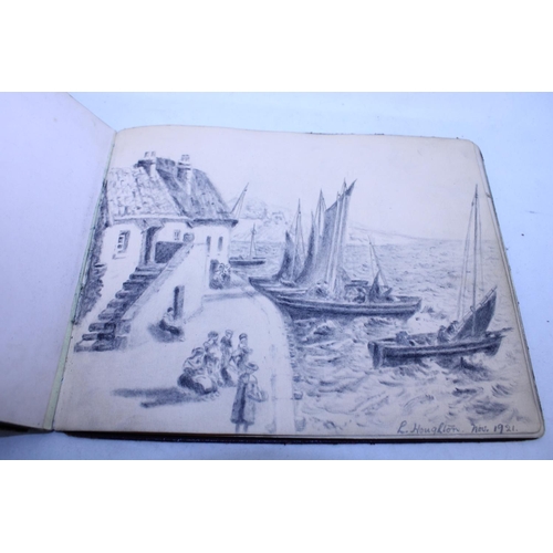 137 - A high quality Edwardian autograph/sketchbook with watercolours, charcoals and poetry