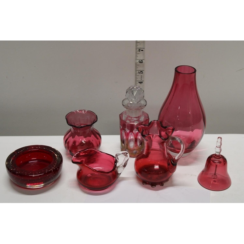 35 - A selection of Cranberry glass