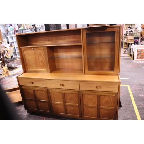 384 - A mid century Nathan wall unit L153 x H140 x W45cm, shipping unavailable