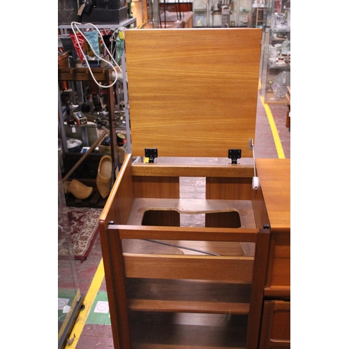 386 - A mid century Nathan music cabinet L100 x H75 x D45, shipping unavailable