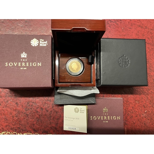 205F - A Royal Mint 2018 22ct gold proof Sovereign