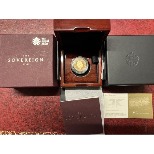 205H - A Royal Mint 2017 Piedfort sovereign gold proof coin. Struck in 22ct 15.97 grams. Limited Edition 15... 