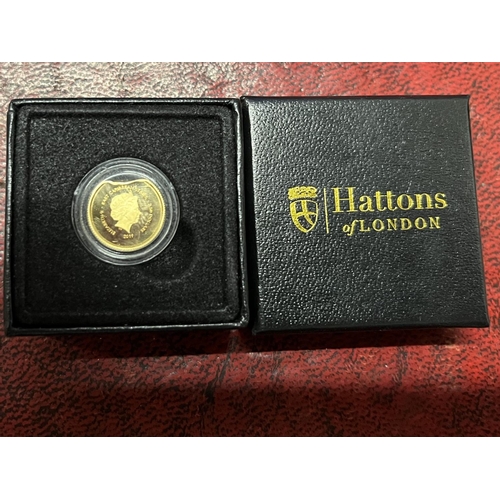 205S - A Hattons of London 75th anniversary of D-Day 22ct 1/4 sovereign proof coin