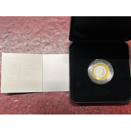 205T - A Royal Mint Nations of the Crown 2017 UK £1 silver proof piedfort coin