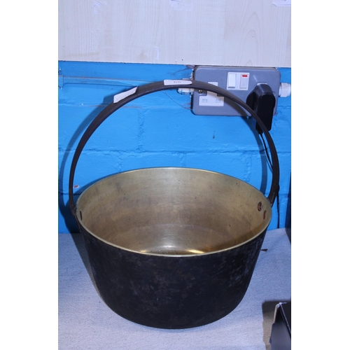 65 - A heavy brass jam pan.  No shipping