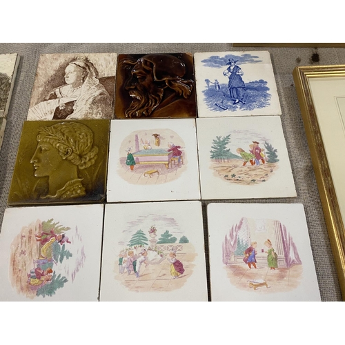 249 - A selection of antique Victorian tiles mostly Minton