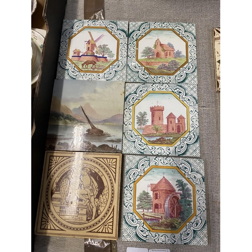 253 - A job lot of assorted antique tiles mainly Minton