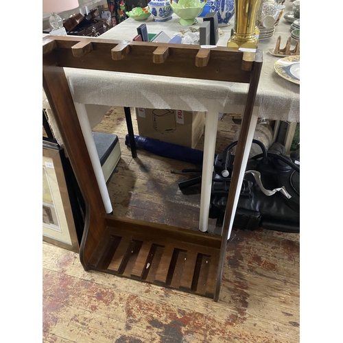 258 - A vintage wooden gun rack, shipping unavailable