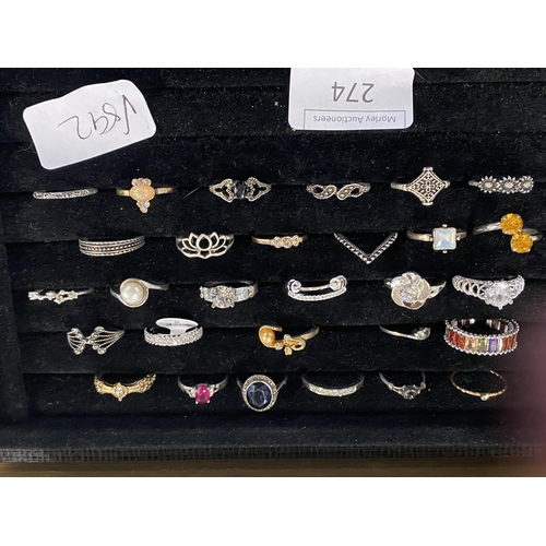 274 - A selection of costume jewellery rings