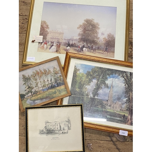 171 - A selection of assorted framed prints, shipping unavailable