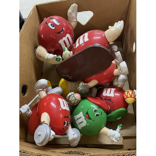 197 - A box of assorted M&M advertising toys