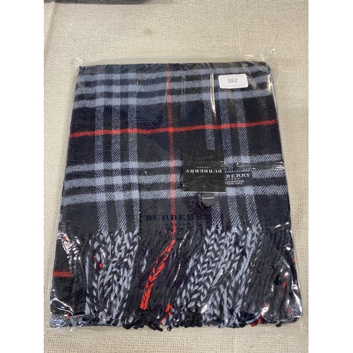 128 - A new with tags Burberry 100% lambs wool Navy shawl 206 x 70cm