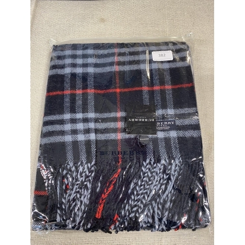 130 - A new with tags Burberry 100% lambs wool Navy shawl 206 x 70cm