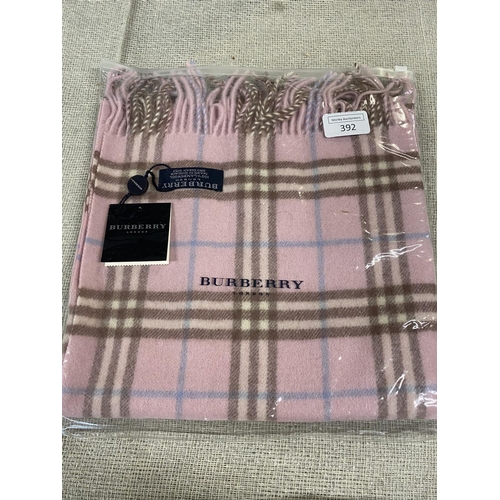 139 - A new with tags Burberry 100% lambs wool pink long scarf 166 x 38cm