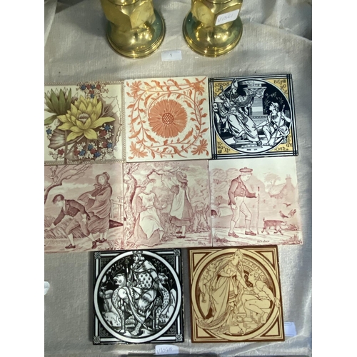 2 - A selection of antique tiles, mainly Minton