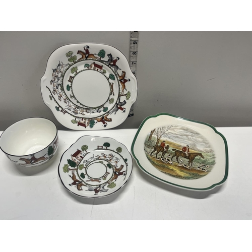 34 - A selection of Spode and Coalport hunting themed ceramics