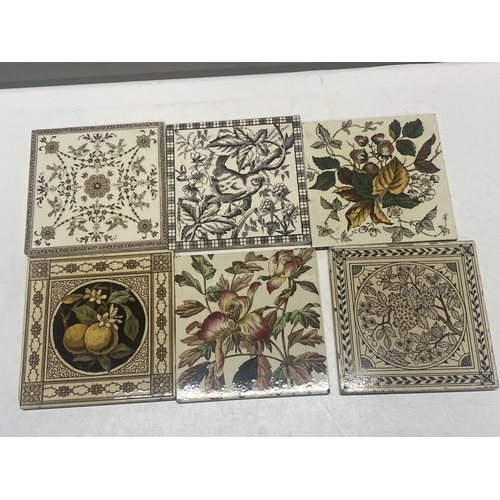 360 - Six antique Victorian ceramic tiles