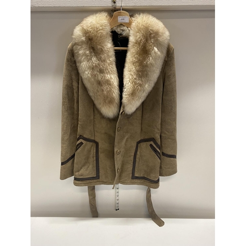 448 - A  vintag ladies Debenhams suede jacket with faux fur collar