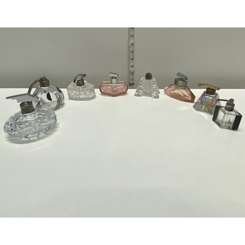 6 - A selection of art deco period perfume atomizers