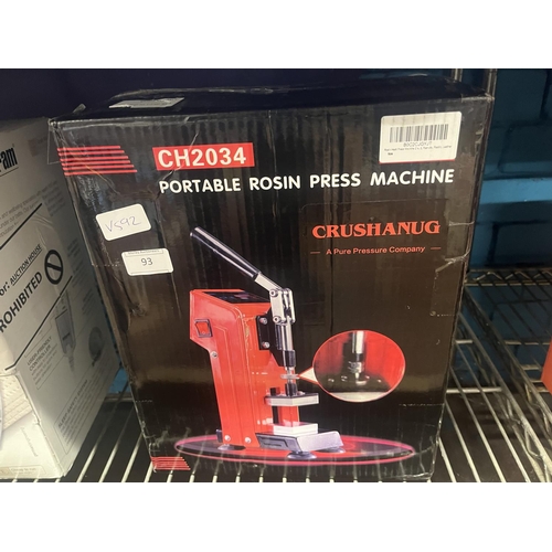 93 - A boxed rosin press machine (untested)