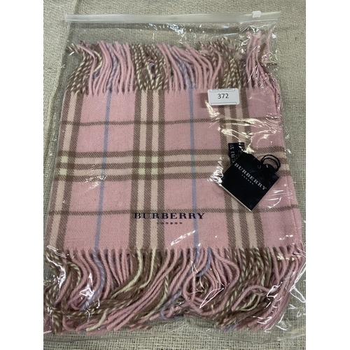 152 - A new with tags Burberry 100% lambs wool pink long scarf with double tassels 150 x 37cm