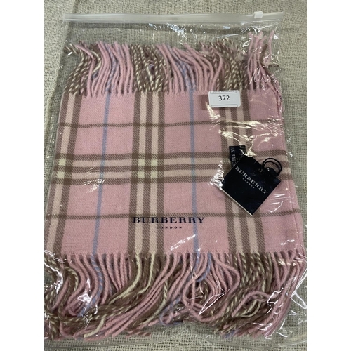 153 - A new with tags Burberry 100% lambs wool pink long scarf with double tassels 150 x 37cm