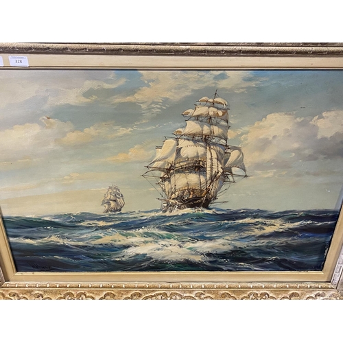 328 - A large framed original oil on canvas by W Knox 111cm by 83cm (no shipping available)