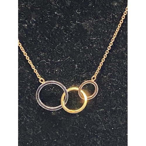 114 - A 9ct gold necklace and pendant. 2.55 grams