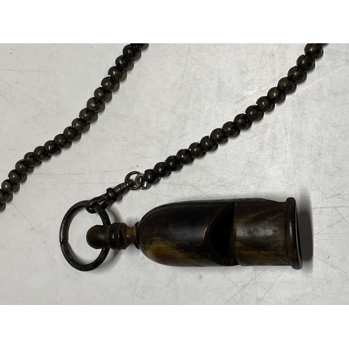 121 - A Victorian cow horn railway whistle stamped G.E.R - Great Eastern Railway