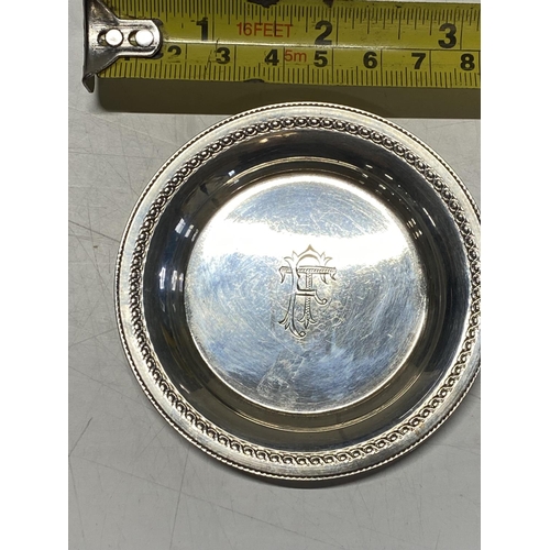 123 - A hallmarked for Cairo 1942 900 silver pin dish