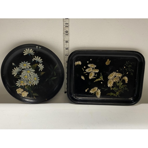 166 - Two antique Papier Mache trays