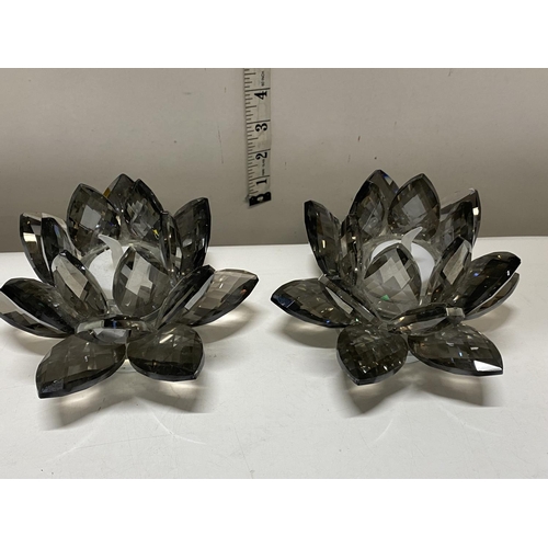 167 - A pair of Julian Mcdonald glass candle holders